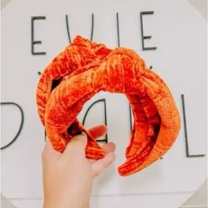 Burnt Orange Velvet Knotted Headband for Fall Vibes 🍁